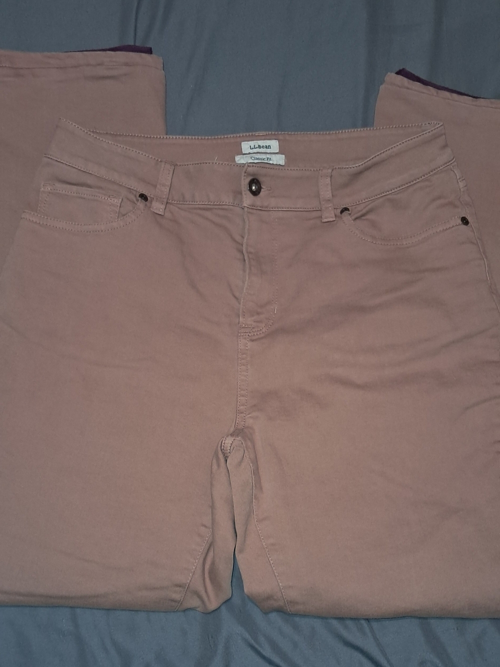 L.L. Bean Women's Straight Leg Fleece Lined Jeans in Tan
